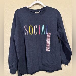 Wildfox Social navy blue crewneck